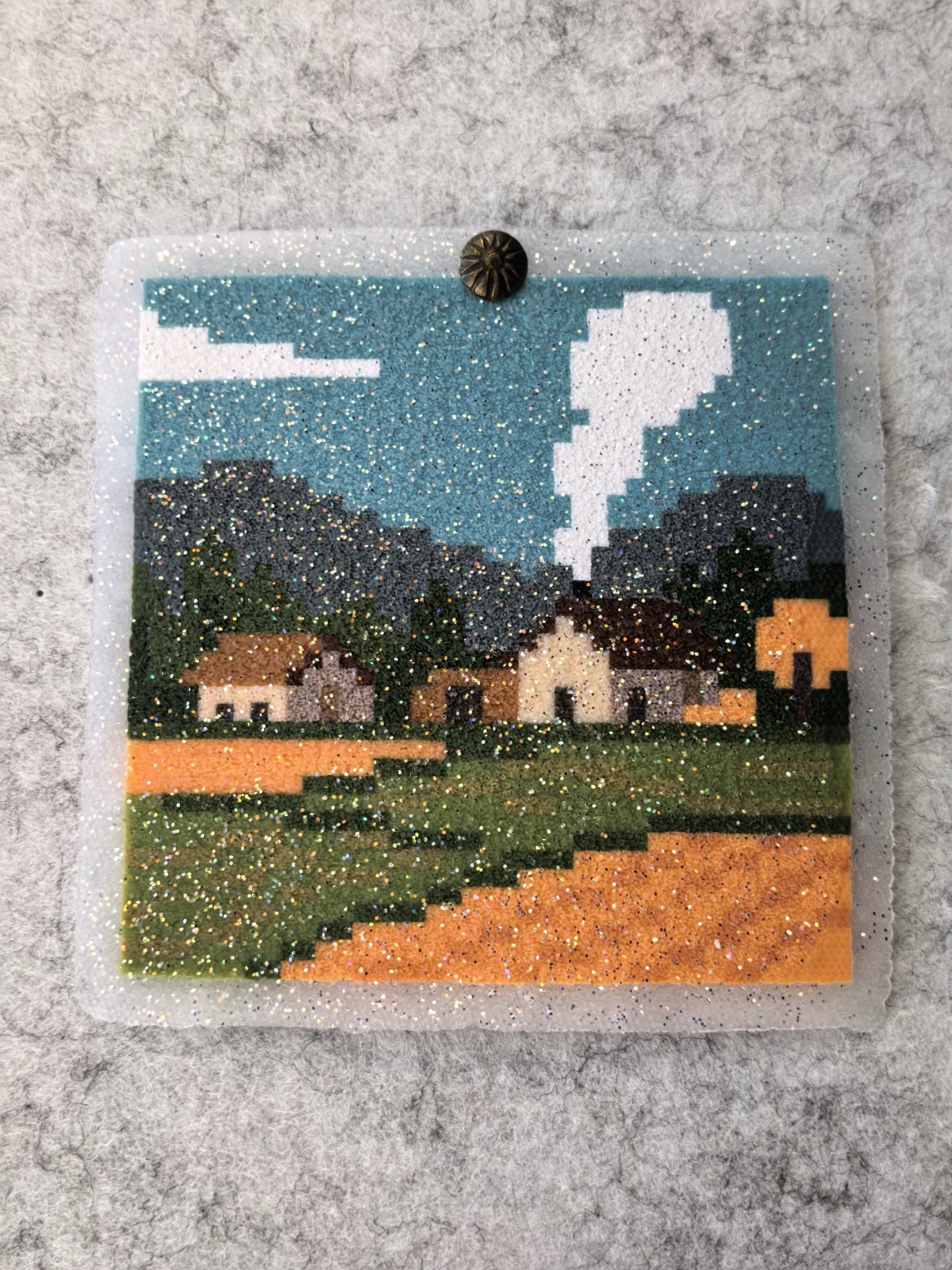 风景拼豆作品